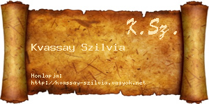 Kvassay Szilvia névjegykártya